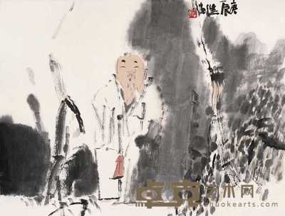 刘进安 庚辰（2000年）作 人物 镜心 34×45cm